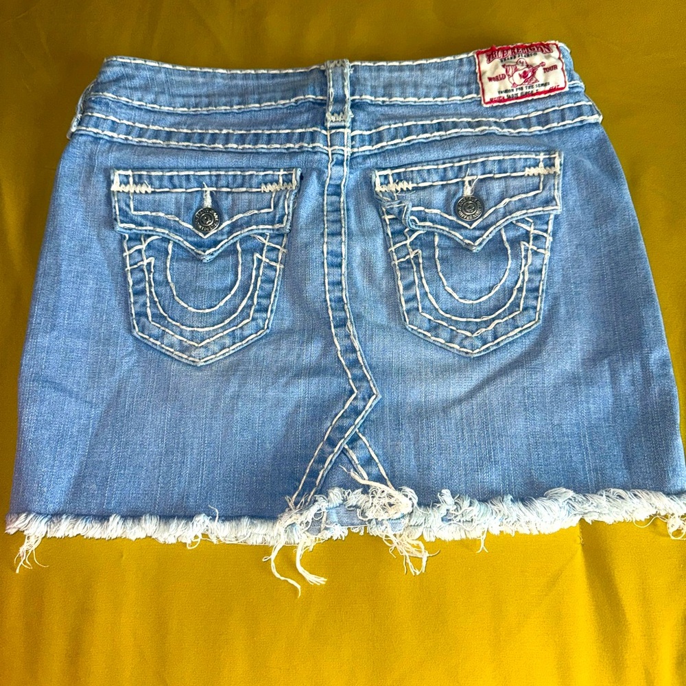 True Religion Light Blue Denim Skirt